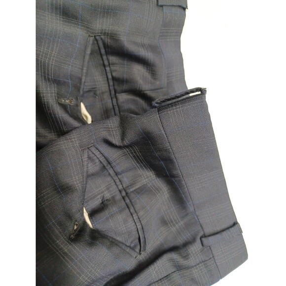 Paul Dione Wool Suit Sport Coat Blazer Dark Blue Windowpane 43R Pants 36x28.5 - Picture 8 of 11